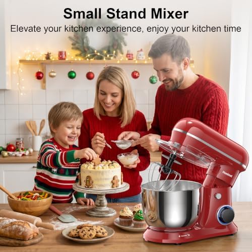 Honinst 4QT Electric Stand Mixer, 10-Speed Tilt-Head Compact Kitchen Mixer