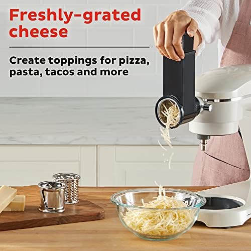 Instant Pot Slicer/ Shredder Attachment for Instant Stand Mixer Pro, Includes 2 Shredding Blades, Slicing blade, Food Pusher and Feeder Housing, Vegetable Chopper, Cheese Grater Attachment
