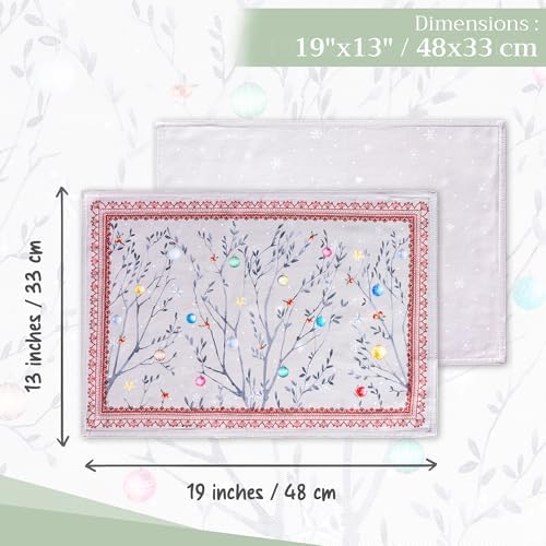 Maison d' Hermine Placemats Set of 4 Reusable 100% Cotton (13"x19")