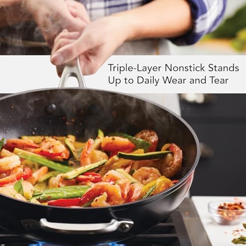 KitchenAid Hard-Anodized Nonstick Stir Fry Pan/Wok, 12.25-Inch, Matte Black