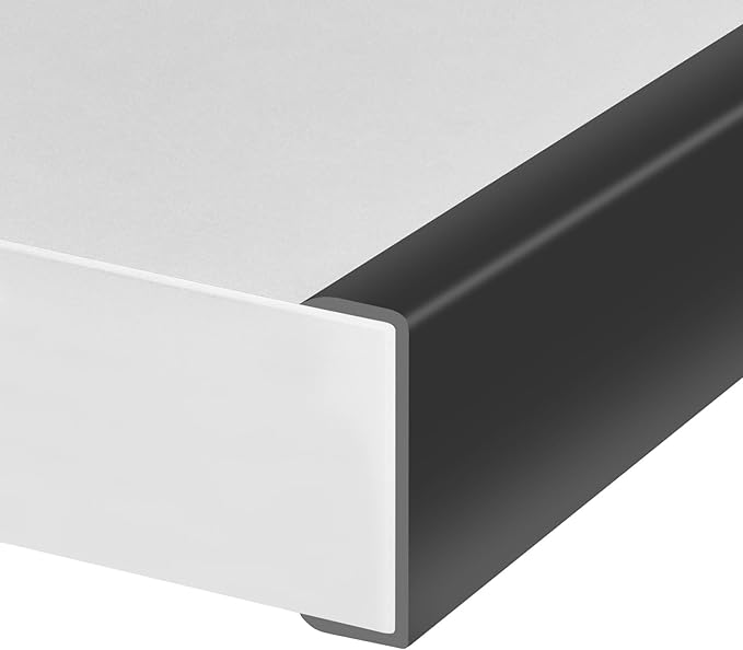 Rubber Edge Trim, 2 inches Self-Adhesive U Channel Edge Protector for Woods, Flexible U Shaped Peel and Stick Edge Banding, Furniture Edge Guard, Fit 2"(50mm), 10Ft, Black