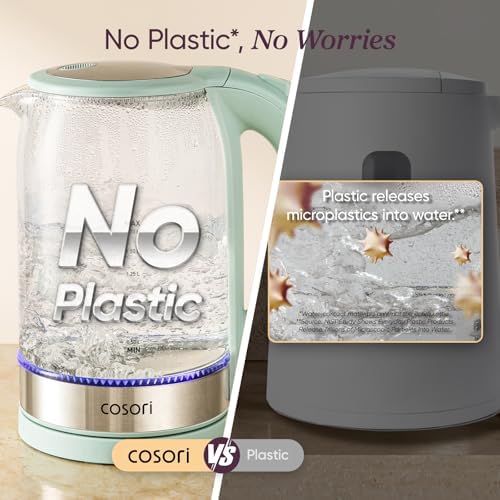 Cosori Electric Kettle, No Plastic Contact with Water, 1.7L, Green - Image 4