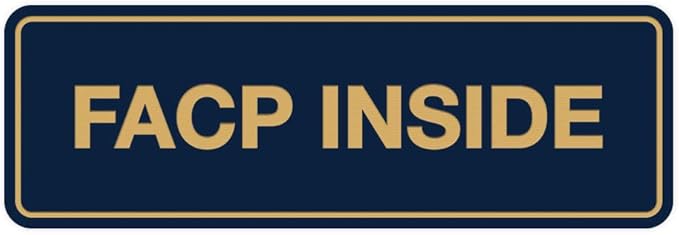 Signs ByLITA Standard FACP Inside Sign | Fire Safety Signage (Navy Blue/Gold) - Medium 1 Pack