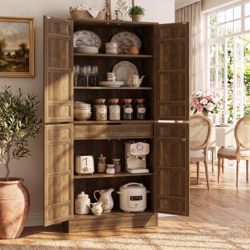 Unikito 71" Tall Kitchen Pantry Storage Cabinet with 2 Built-in Drawers