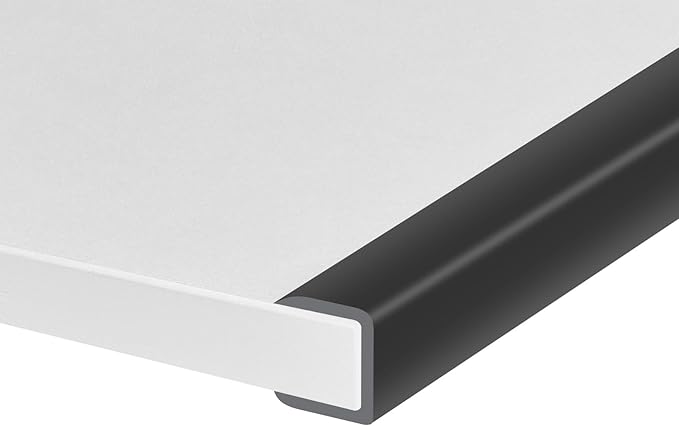 Rubber Edge Trim, Self-Adhesive U Channel Edge Protector for Plywood, Cabinet, 5/8" Wood Edge Banding, Flexible Furniture Repair, EPDM Material, Fit 5/8"(16mm), Length 10Ft, Black