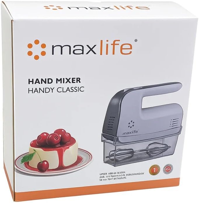Max Life ML-6617 Electric Hand Mixer, 5 Speeds, White, Snap-On Storage Case