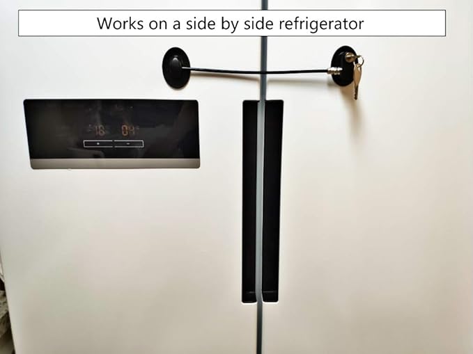 Refrigerator Door Lock, File Drawer Lock, Freezer Door Lock and Child Safety Cabinet Lock by REZIPO Black (4)