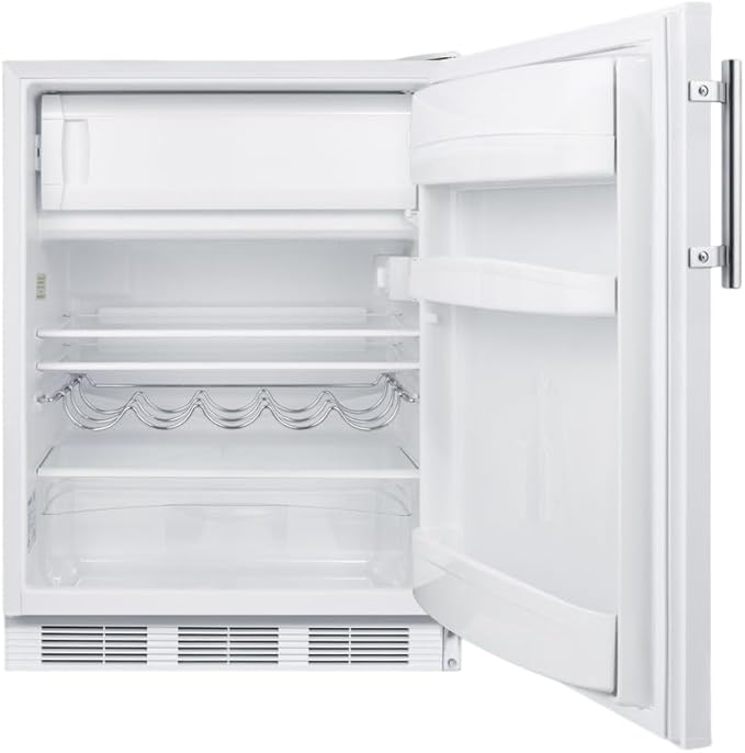 Summit 24" Refrigerator - Freezer, Undercounter, 5.1 cu.ft. Capacity, ADA Compliant, White - AL650WLHD (Left Handed Door Swing)
