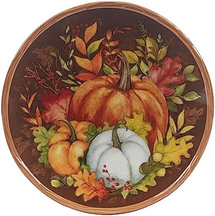 Certified International Harvest Blessings 8.5" Salad/Dessert Plate, Multicolor, Medium, Set of 4