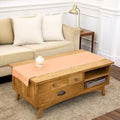 Solino Home Cotton Linen Dining Table Runner Peach Hemstitch, 14 x 48 in