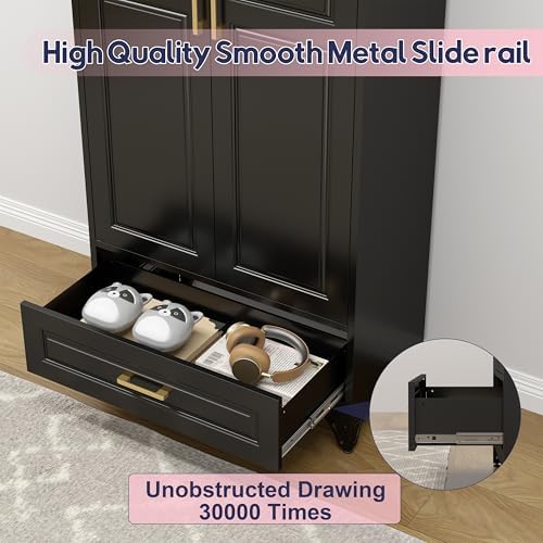 UNICOLY Pantry Kitchen Cabinet with Drawer, 75" Tall Pantry Storage Cabinet