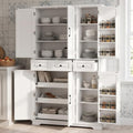 Ball & Cast 72" Kitchen Pantry Cabinet with Pull-Out Trays, White