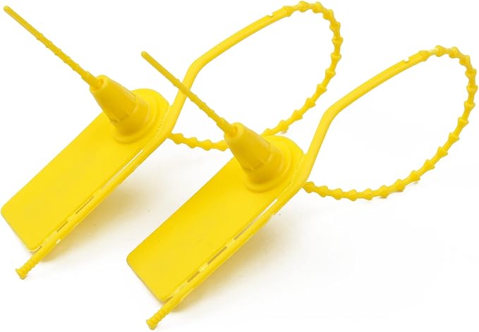 1000 PCS Plastic Tamper Seals Pull Tight Security Seals Tags Breakaway Seals Numbered Zip Ties Disposable Self-Locking Ties for Fire Extinguisher, Tear Off Type, 210mm Length