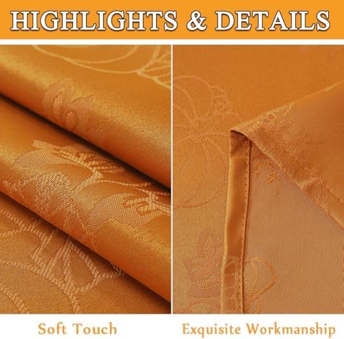 SASTYBALE Fall Tablecloth Rectangle Jacquard, 52" x 52", Brown
