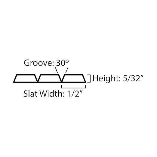 Outwater 4ft Wide x 8ft High x 5/32in Thick Unfinished Maple Veneer Decorative Wall Tambour Panel with 1/2in 30-Degree Groove Slats – Flexible, Customizable, and Easy-to-Install