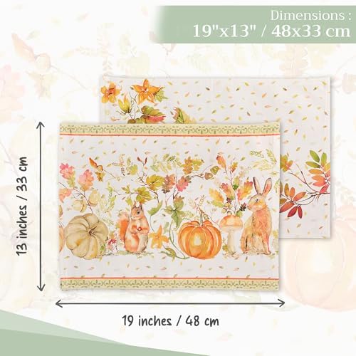 Maison d' Hermine Placemats Set of 4 Reusable 100% Cotton (13"x19")