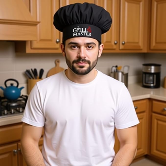 The Apron Place Adjustable Professional Chef Hats, Multiple Personalized Embroidered Designs to Choose from, Made in The USA