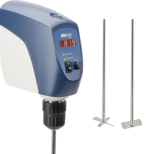 ONiLAB Electric Overhead Stirrer, LED Digital Overhead Stirrer Mixer with Stirring Rod，20L ，10000 mPas ， 50~2200RPM, Aluminum Alloy(Stirrer only, Stand not Included)