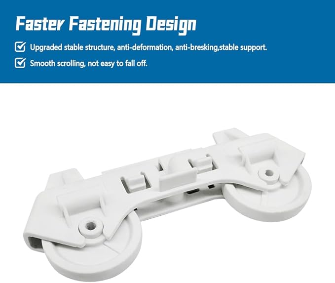 Dishwasher Lower Rack Roller Assembly Compatible with Whirlpool Maytag KitchenAid, Replaces WPW10082868, W10082868, 1446953