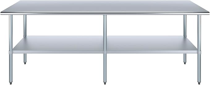 30 in. x 96 in. Stainless Steel Work Table | NSF Kitchen Prep Table | Utitly Metal Table