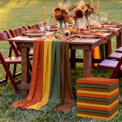 12 Pcs Thanksgiving Fall Party Decorations Boho Table Runner