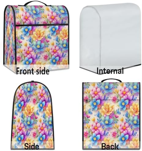 Flowers Rainbow Kitchen Aid Covers Foldable Washable Stand Mixer Dust Cover