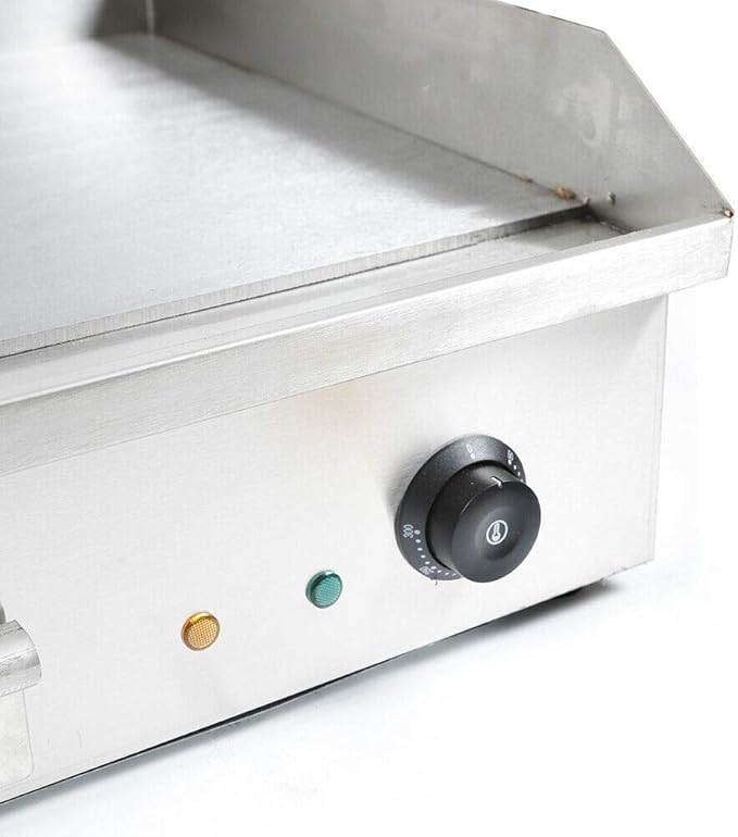 Commercial Electric Griddle, 3000W Countertop Flat Top Grill Dual Control Heavy Duty Stainless Steel Teppanyaki Griddle with Adjustable Temp Control 122°F-572°F 28.6"x15.7"(NO PLUG)