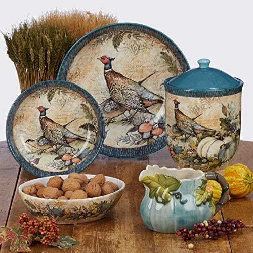 Certified International Harvest Gatherings 9" Salad/Dessert Plates, Multicolor, Medium, Set of 4 (Pack of 3)