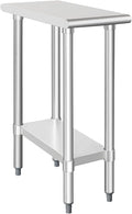 HARDURA Stainless Steel Table 24X12 Inches with Undershelf and Galvanized Legs NSF Heavy Duty Commercial Prep Work Table for Restaurant Kitchen Home and Hotel
