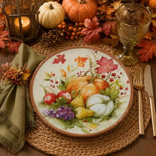 Certified International Harvest Blessings 10.75" Dinner Plate, Multicolor, Large, Set of 4