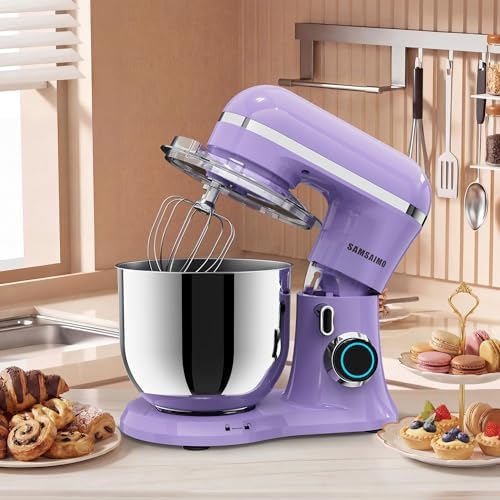 Stand Mixer, 6.5QT Tilt-Head Electric Kitchen Mixer 660W, 10-Speed Household food mixer with 304 Stainless Steel Bowl, Bread Cake Mixer include Dishwasher Safe Dough Hook, Beater and Whisk