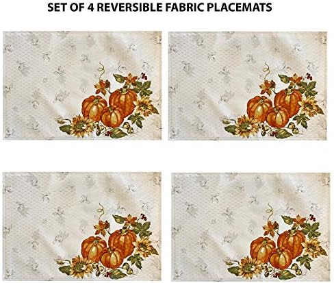 Lintex Thanksgiving Stockbridge Pumpkin Tablecloth 60 x 84 Inch Oval