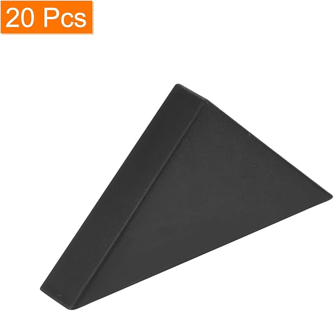 uxcell 20Pcs Plastic Corner Protectors 9x71mm Right Angle Shape Glass Corner Guards Cushion for Corner Protection of Glass, Mirror, Tile, Black