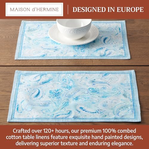 Maison d' Hermine Placemats Set of 4 Reusable 100% Combed Cotton (13"x19")