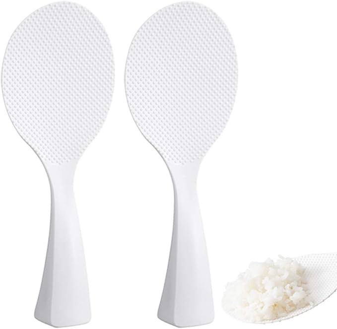 Rice Spoon Paddle Standing, 2 Pack Non Stick Rice Scooper Professional Rice Spatula Potato Cooker Server