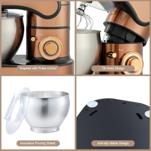 Stainless Steel 6-Speed 7.4QT Stand Mixer, Rose Gold