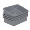 Sadstory 13 L Commercial Bus Tub Tote, Plastic Bus Tubs, 4 Packs, Gray