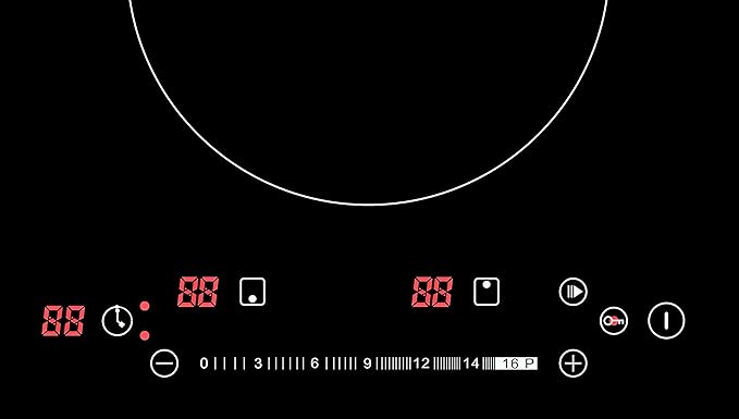K&H Dual Induction Cooktop - 12 Inch Built-In Electric Stove Top with 17 Heating Levels - 220V, 3400W Built-in Ceramic Glass Electric Induction Cooktop - Touch Control, Timer & Child Lock, IN12-3400SL