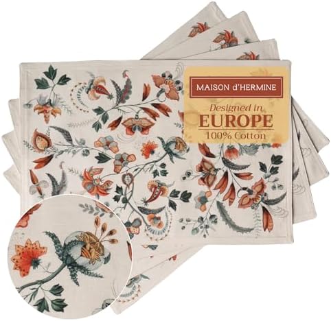 Maison d' Hermine Placemats Set of 4 Reusable 100% Cotton (13"x19")