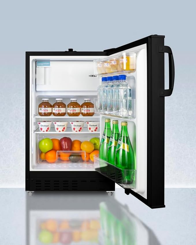 ACCUCOLD 20" Refrigerator - Freezer, Built-in, Undercounter, Breakroom, General Purpose, 2.68 cu.ft. Capacity, ADA Compliant, Black - ADA302BRFZLHD (Left Handed Door Swing)