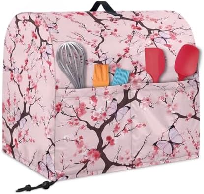 Cherry Blossom Mixer Cover for 4.5-5 Qt Stand Mixer Kitchen Counter Food Processor Covers Dust Protection Stand Coffee Maker Cover