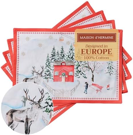 Maison d' Hermine Placemats Set of 4 Reusable 100% Cotton (13"x19")