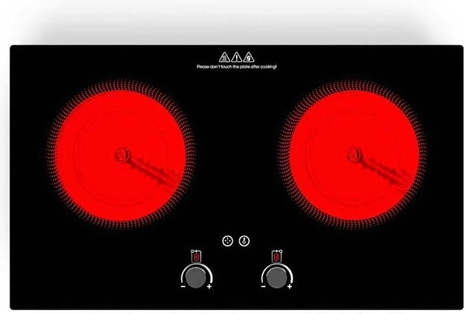 VBGK Electric Cooktop,2400W Electric Stove Top,Countertop and Built-in Hot Plate with Child Safety Lock, Timer, LED touch Knob Control,Overheat Protection,110V 2 Burner Induction Cooktop