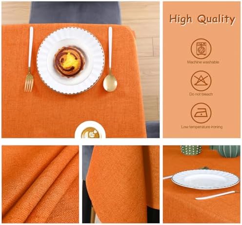 Table Cloth Rectangle Table Cover 118"x57" Pumpkin Orange