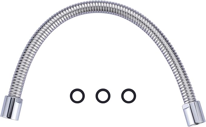 18.5" Commercial Sink Faucet Sprayer Hose, Pre-rinse Sprayer Hose for Commercial Kitchen Sink Faucet, 18.5 Inch Stainless Steel Flexible Hose Replacement Kit for Restaurant Industrial Dishwasher