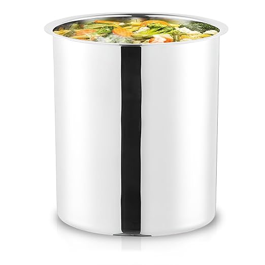 OCS Parts 8.25 Quart Bain Marie Pot | 9-5/8" x 7-3/8" Stainless Steel Pot for Warm or Cold Food, Sauces, Soups, or Organizing Cooking Utensils