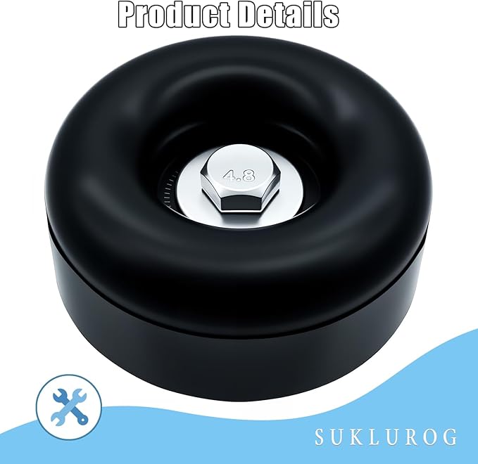 4pack Round Rubber Trailer Bumpers, 2.5" Round Rubber Bump Stops, Compatible with Cargo Trailer Ramp Doors & Truck Gates, Pressure Washers, Air Compressors, Pumps, 4 Pack(Including Screw Kits)