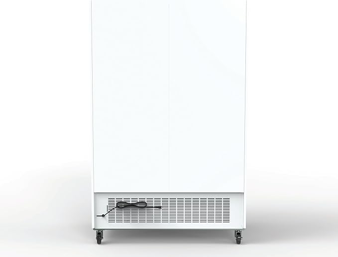 Kratos Commercial Two Door Merchandising Refrigerator, Sliding Two Door Mobile White Display Refrigerator for Shops and C Stores, 53" Wide, LED Lighting, 115V (67K-209)