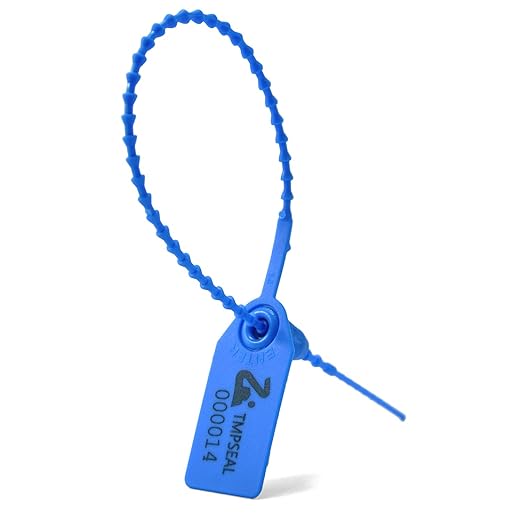200 Blue Plastic Tamper Seals, Zip Ties Numbered for Fire Extinguishers Pull Tite Security Tags Disposable Self-Locking Safety Ties 250mm Length