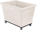 Global Industrial 20 Bushel Plastic Bulk Box Truck, Steel Chassis Base, 1200 lbs. Capacity, 4" Non-Maring Rubber Casters, White, 50-2/5"L x 34-3/5"W x 35-3/5"H